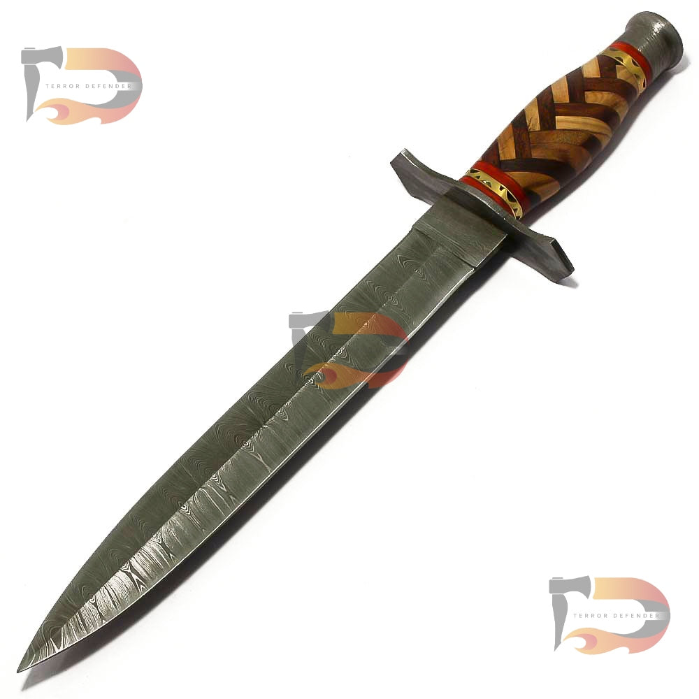 15" Inches Handmade Full Tang Damascus Steel Knife  - Premium Quality, Damascus Blade, Perfect for Collectors and Outdoor Adventure