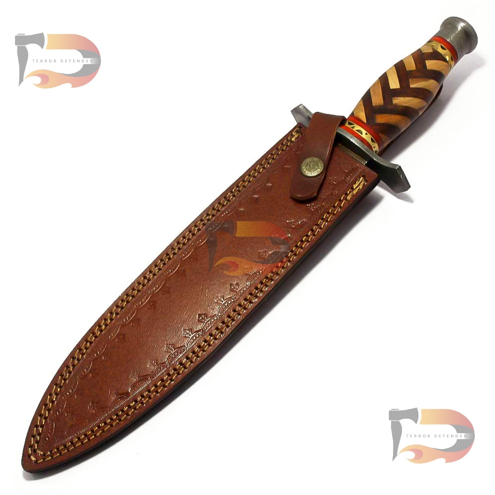 15" Inches Handmade Full Tang Damascus Steel Knife  - Premium Quality, Damascus Blade, Perfect for Collectors and Outdoor Adventure