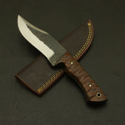 Full Tang Hand-Forged High Carbon Steel Hunting Skinner Knife: Ideal Camping Companion with Pure Leather Sheath - A Perfect Gift for Father knife Terror Defender 