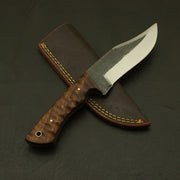 Full Tang Hand-Forged High Carbon Steel Hunting Skinner Knife: Ideal Camping Companion with Pure Leather Sheath - A Perfect Gift for Father knife Terror Defender 