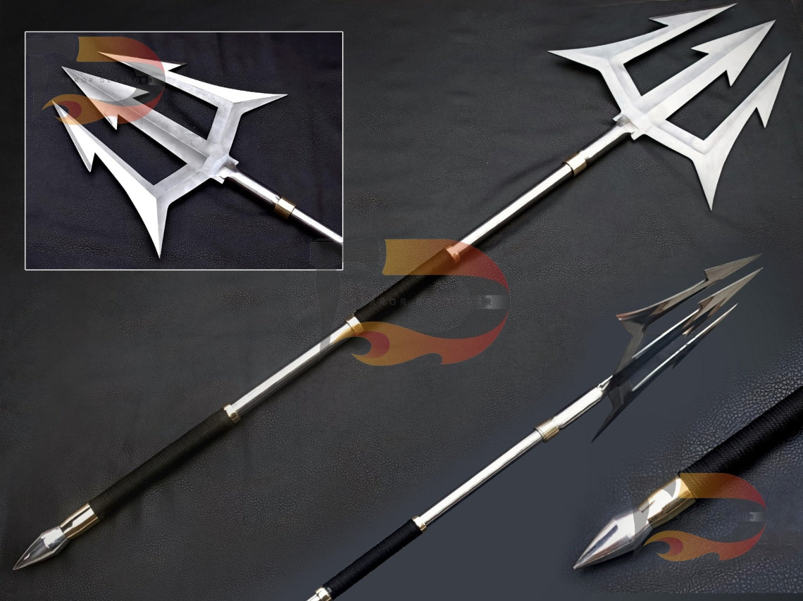 Custom Aquaman's TRIDENT | Handmade 62 inches Trident |Hand forged Arrow |Three arrow blade | Ready to use Trident Best Gift For Anniversary