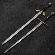 Combo Of 2: Legend of Zelda Fully Handmade Replica Sword (Black and Gold) And Anduril Sword of Narsil the King Aragorn Replica Sword Costume Weapons Terror Defender 