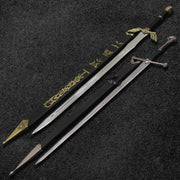 Combo Of 2: Legend of Zelda Fully Handmade Replica Sword (Black and Gold) And Anduril Sword of Narsil the King Aragorn Replica Sword Costume Weapons Terror Defender 