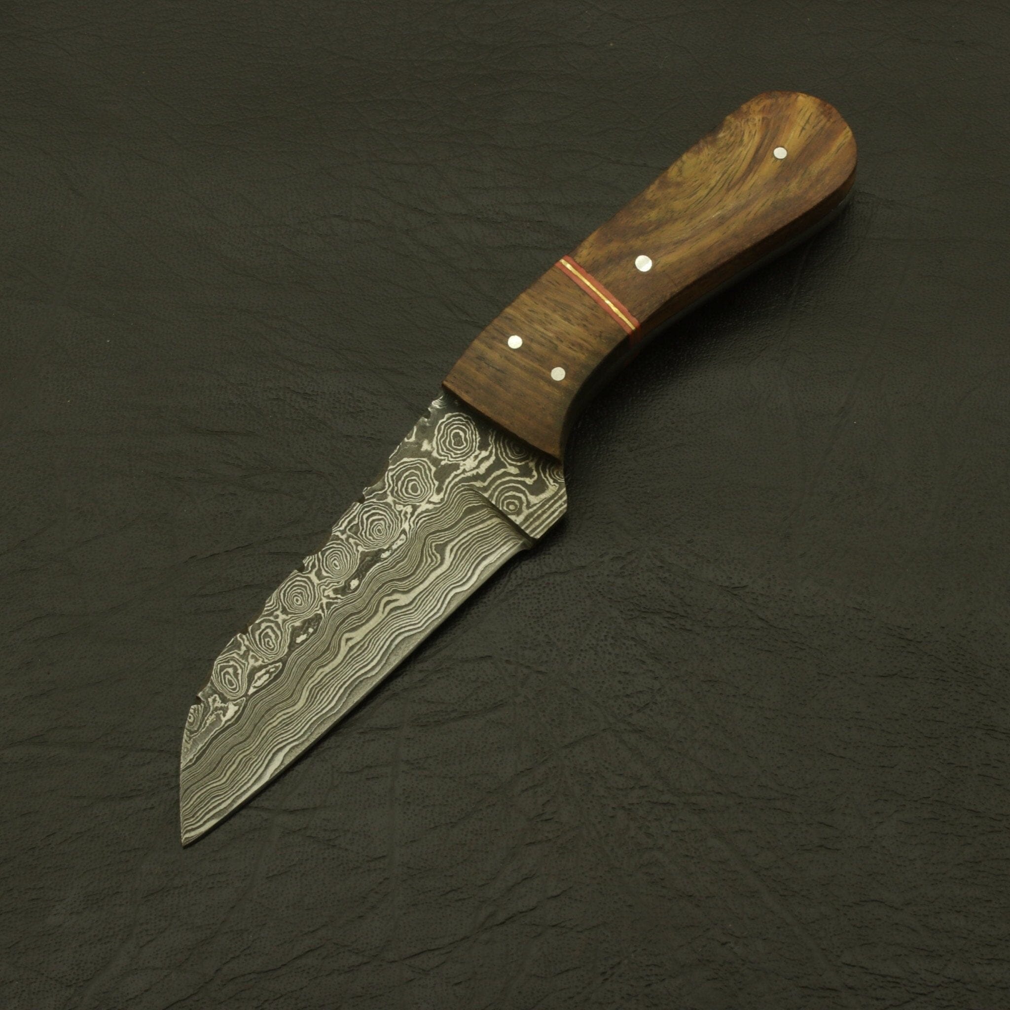 Cutting Edge Custom Hand Forged superb pattern Damascus Steel 7" Hunting/skinning Knife/paka/rose/wood/sheath Hunting Terror Defender 