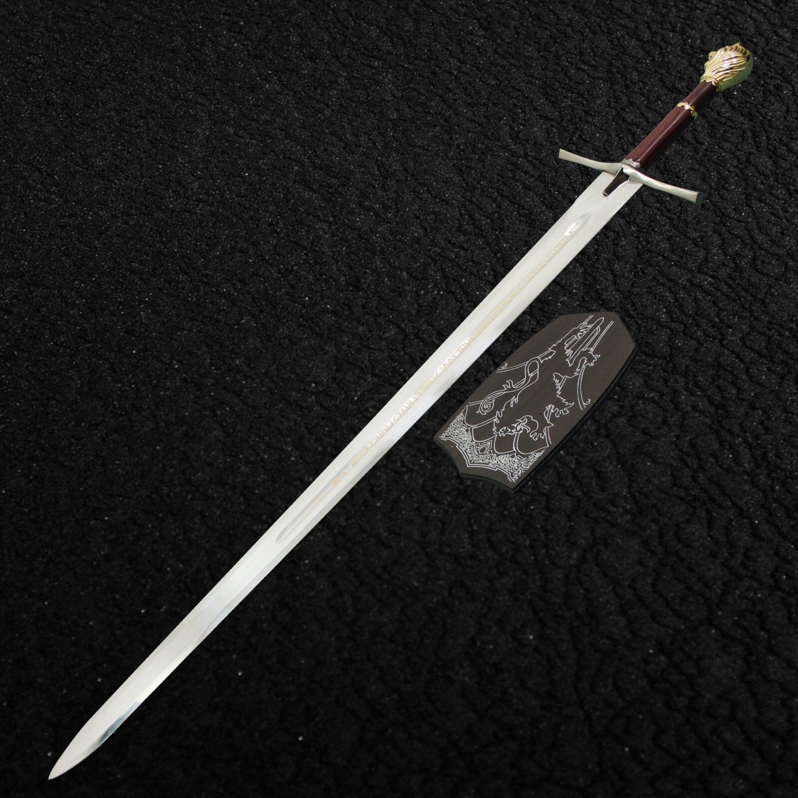 Handmade Chronicles Of Narnia Prince Sword Replica Gold Color + Plaque Costume Weapons Terror Defender 
