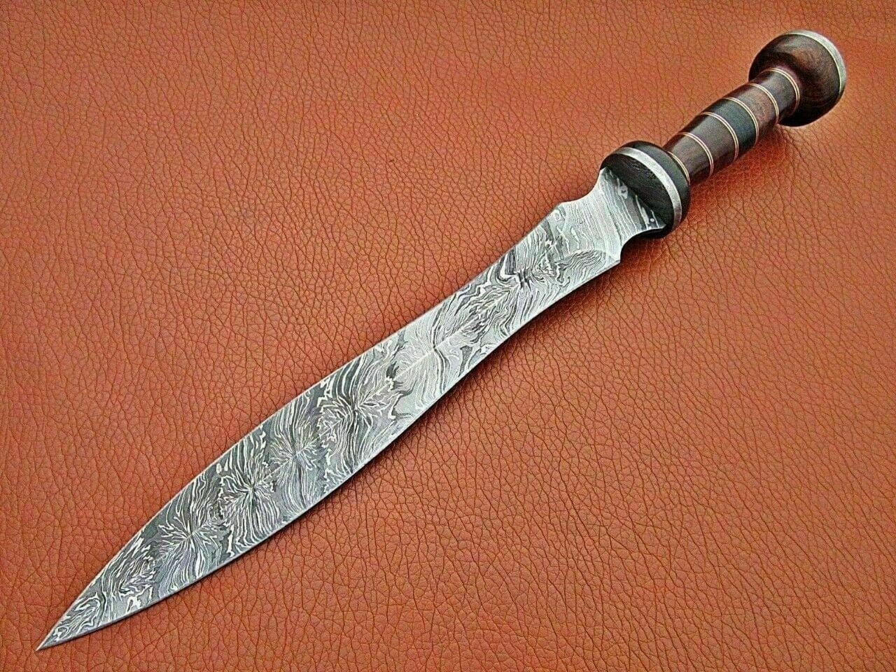 Roman Gladius Historical Custom Made Damascus Steel Blade, Dagger Warior Sword Costume Weapons Terror Defender 