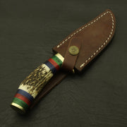 Stag Horn Damascus Steel 8” Inches Knives Handmade Beautiful Blend of Form and Function /sheath Camping Terror Defender 