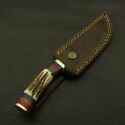 Superb Rait tail Custom Made Hand Forged Damascus Hunting/skinning Knife Stag/antler Handle with Sheath Hunting Terror Defender 